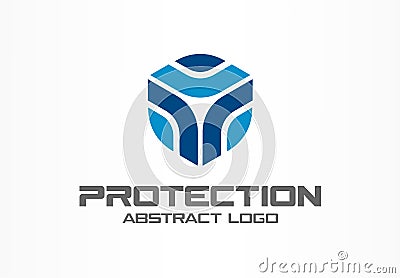 Abstract logo for business company. Corporate identity design element. Guard, shield, secure agency logotype idea Vector Illustration