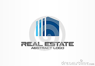 Abstract logo for business company. Corporate identity design element. Real estate service, construction, agent logotype Vector Illustration