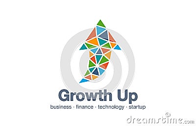 Abstract logo for business company. Technology, Industrial, market logotype idea. Arrow up, growth chart, progress graph Vector Illustration