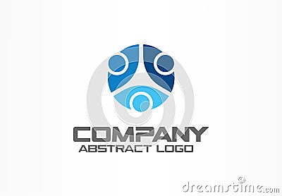 Abstract logo for business company. Technology, Social Media Logotype idea. People connect, Circle, segment, section Vector Illustration