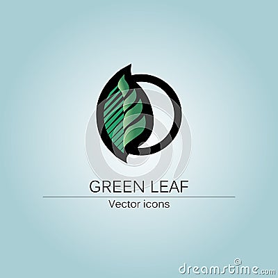 Abstract logo design, a leaf shape. Vector Illustration