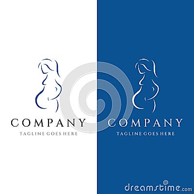 Abstract Logo design of mother or pregnant woman or baby. Logos for clinics, pharmacies and hospitals Vector Illustration