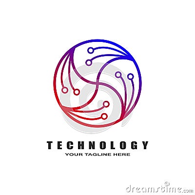 Abstract logo technology template - Vector Illustration