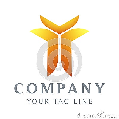 Abstract logo template in the form of a human body that raises his hand Vector Illustration