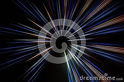 Abstract long exposure, colorful lines speed motion background Stock Photo