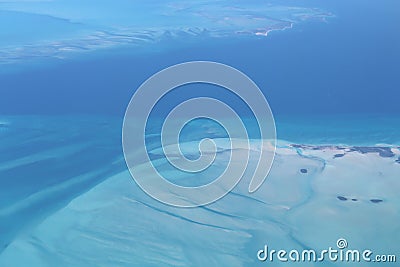 Abstract - Looking at Caribbean Sea from an Aircraft Stock Photo