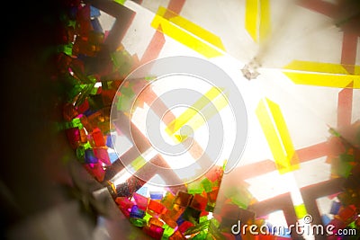 Abstract Looking Into a Kaleidoscope Background Geometric Shapes Stock Photo