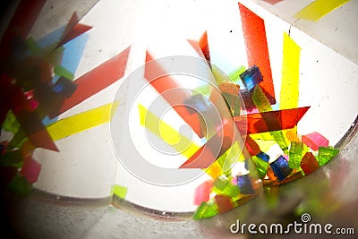 Abstract Looking Into a Kaleidoscope Background Geometric Shapes Stock Photo