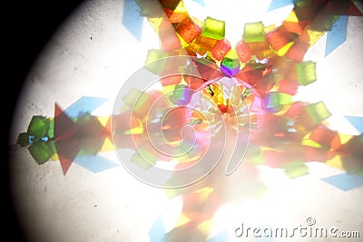 Abstract Looking Into a Kaleidoscope Background Geometric Shapes Stock Photo