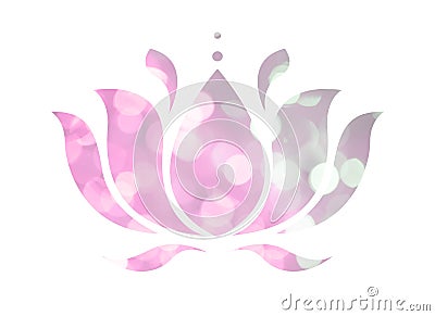 Abstract lotus flower with bokeh defocused lights and stars Stock Photo
