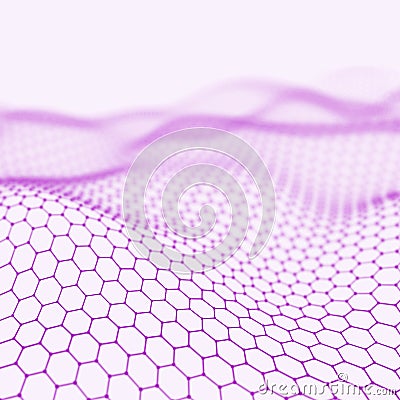Abstract low poly background. Plexus polygonal background. Plexus low poly landscape background.Hexagon abstract Stock Photo