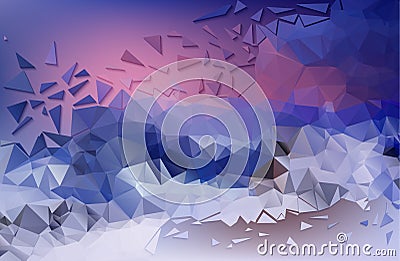 Abstract low poly background is a winter on the topic.Vector Vector Illustration