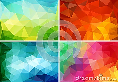 Abstract low poly backgrounds, vector set Vector Illustration