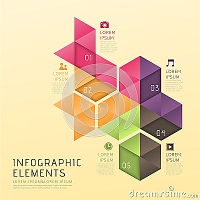 Abstract low poly style infographics Vector Illustration