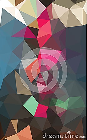 Abstract Low-Poly Triangular Modern Geometric Background. Colorful Polygonal Mosaic Pattern Template. Repeating Routine With Vector Illustration