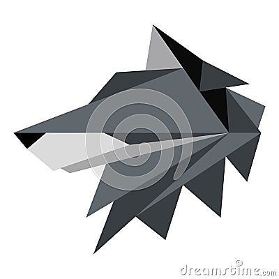 Abstract low poly wolf icon Vector Illustration
