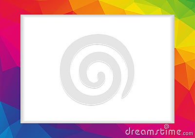 Abstract low polygonal frame in rainbow colors Vector Illustration