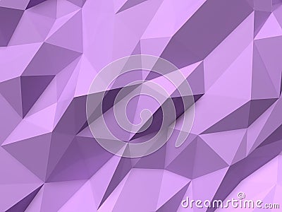 Abstract Lowpoly Background purple. Geometric polygonal background 3D illustration. Cartoon Illustration