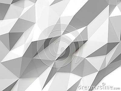 Abstract Lowpoly Background white. Geometric polygonal background 3D illustration. Cartoon Illustration