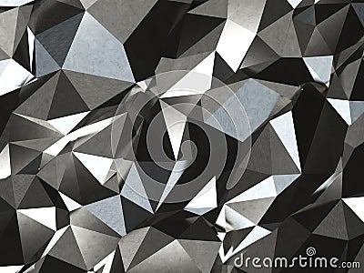 Abstract Lowpoly silver Background. Geometric polygonal background 3D illustration. Cartoon Illustration