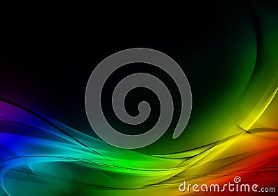 Abstract luminous rainbow and black background Stock Photo