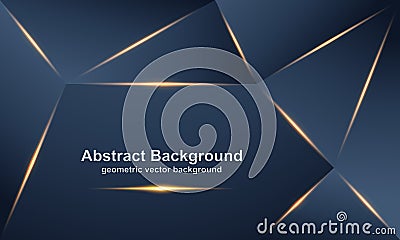 Abstract, luxurious, modern, polygonal vector backgrounds with a mixture of gold and dark colors Vector Illustration