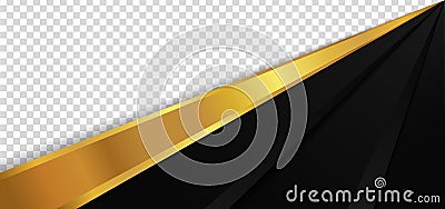 Abstract luxury gold metallic and black overlap layer design with space for image Vector Illustration