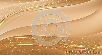 Abstract luxury golden background with glow lines and abstract glitter Vector Illustration