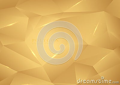 Abstract luxury golden polygon template design with glitter Vector Illustration