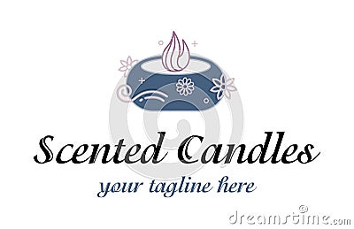 Abstract luxury logo for scented candles. Aromatherapy sign. Spa sign Vector Illustration