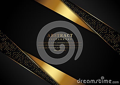 Abstract luxury triangle overlapping on black background Vector Illustration