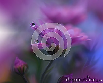 Beautiful Nature Background.Abstract Wallpaper.Celebration, love.Holidays.Artistic Flowers.Art Design.Spring Flower.Violet Colors. Cartoon Illustration