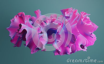 Abstract magenta and blue neon shape. Stock Photo