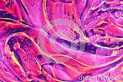 Abstract magenta pink, purple, red, orange cosmetic gel serum background texture Stock Photo