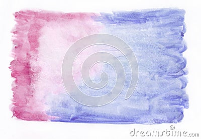 Abstract magenta raspberry pink and dark blue denim mixed watercolor background. It`s useful for greeting cards, valentines, Stock Photo