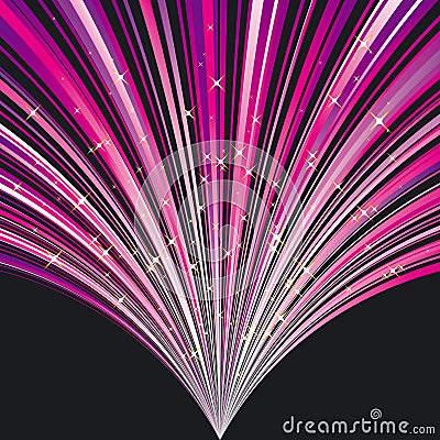 Abstract magenta stripe background with stars Vector Illustration