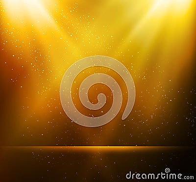 Abstract magic gold light background Vector Illustration