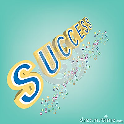 Abstract magic success text on blue background Stock Photo