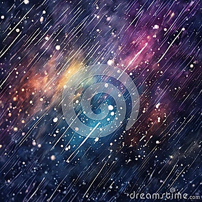 abstract magical rain, universe , stars, - 1 Stock Photo