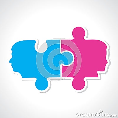 Abstract male and female face Vector Illustration