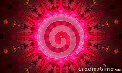 Abstract mandala Art with a bright energy core Stock Photo