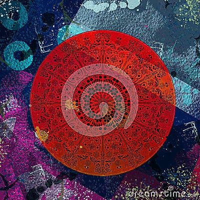 Abstract Mandala Digital Artwork Wallpaper Printable Stock Photo