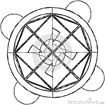 Abstract mandala in a hand-drawn style. Black geometric mandala Vector Illustration