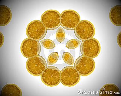 Abstract mandala orange photo Stock Photo