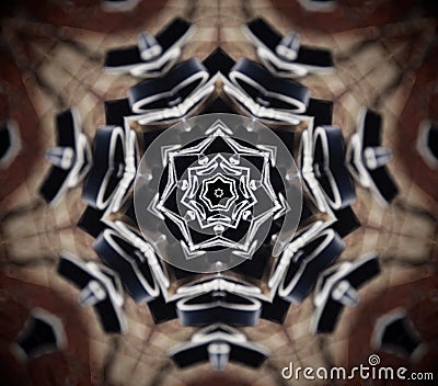 Abstract mandala 7 sided star Stock Photo