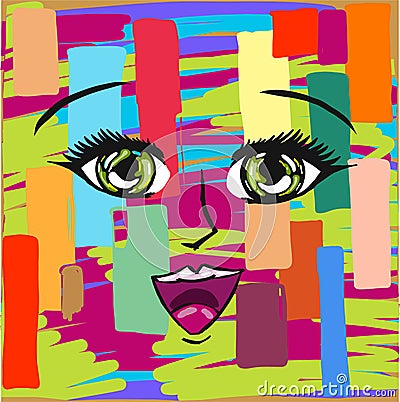 Abstract manga expression vector file artwork Vector Illustration