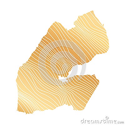 abstract map of Djibouti - vector illustration of striped gold colored map Vector Illustration