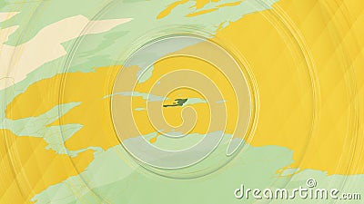 Abstract Map of Haiti and Surrounding Regions with Circular Patterns Vector Illustration