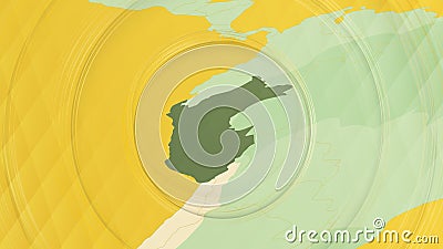 Abstract Map of Peru and Surrounding Regions with Circular Patterns Vector Illustration