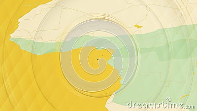 Abstract Map of Sao Tome and Principe and Surrounding Regions with Circular Patterns Vector Illustration
